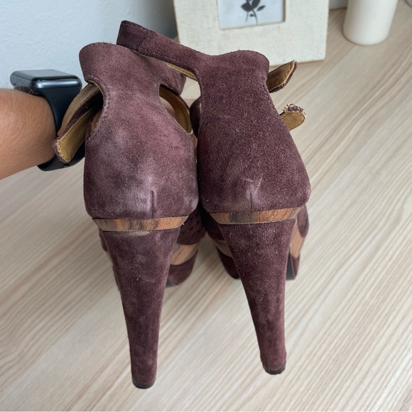 True Religion Embroidered Suede Platform Heels - Picture 5 of 7